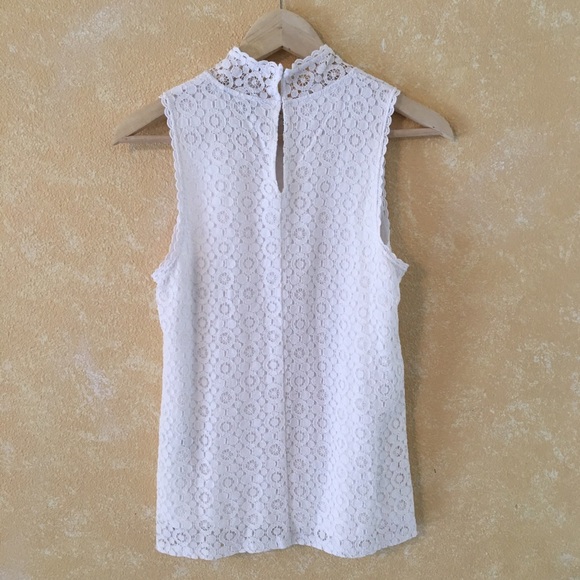 Banana Republic Lace Shell Mock Neck Tank - Picture 2 of 8